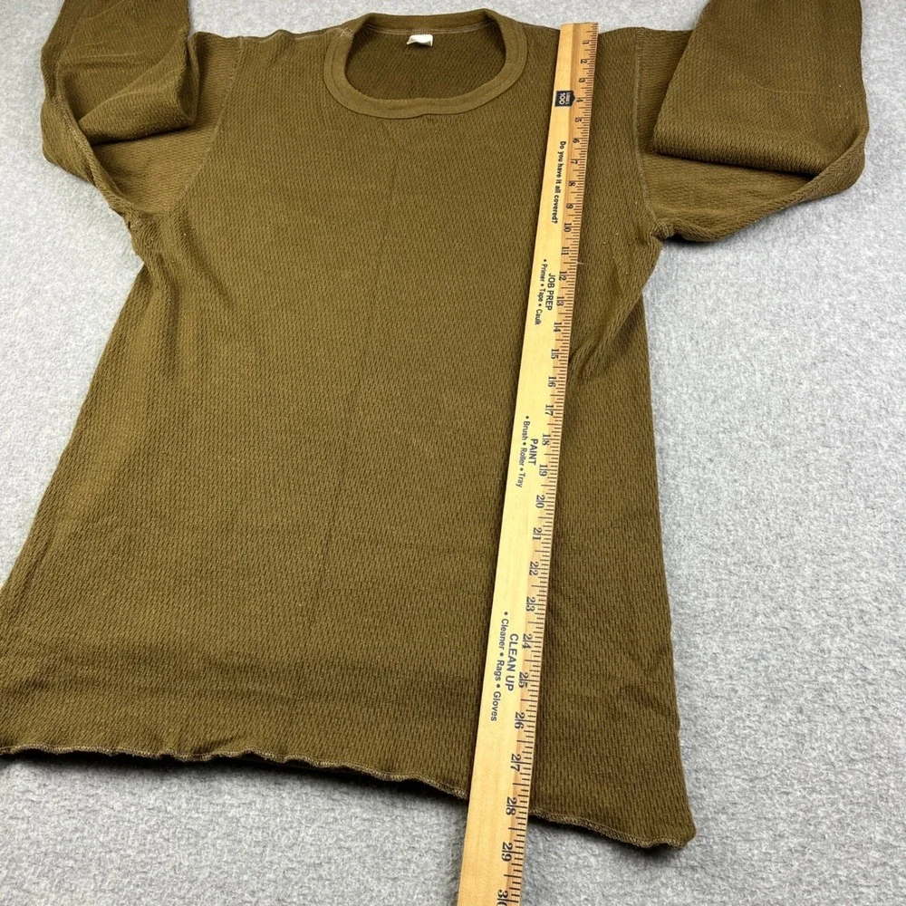 VTG Morgan Mills Thermal Shirt Mens 2XL Brown Arctex Waffle Knit Long Sleeve 70s - Picture 6 of 7